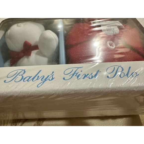 NWT RALPH LAUREN Baby boys girls Cotton Mesh Polo Shirt and Bear Gift Box Set - Picture 3 of 5